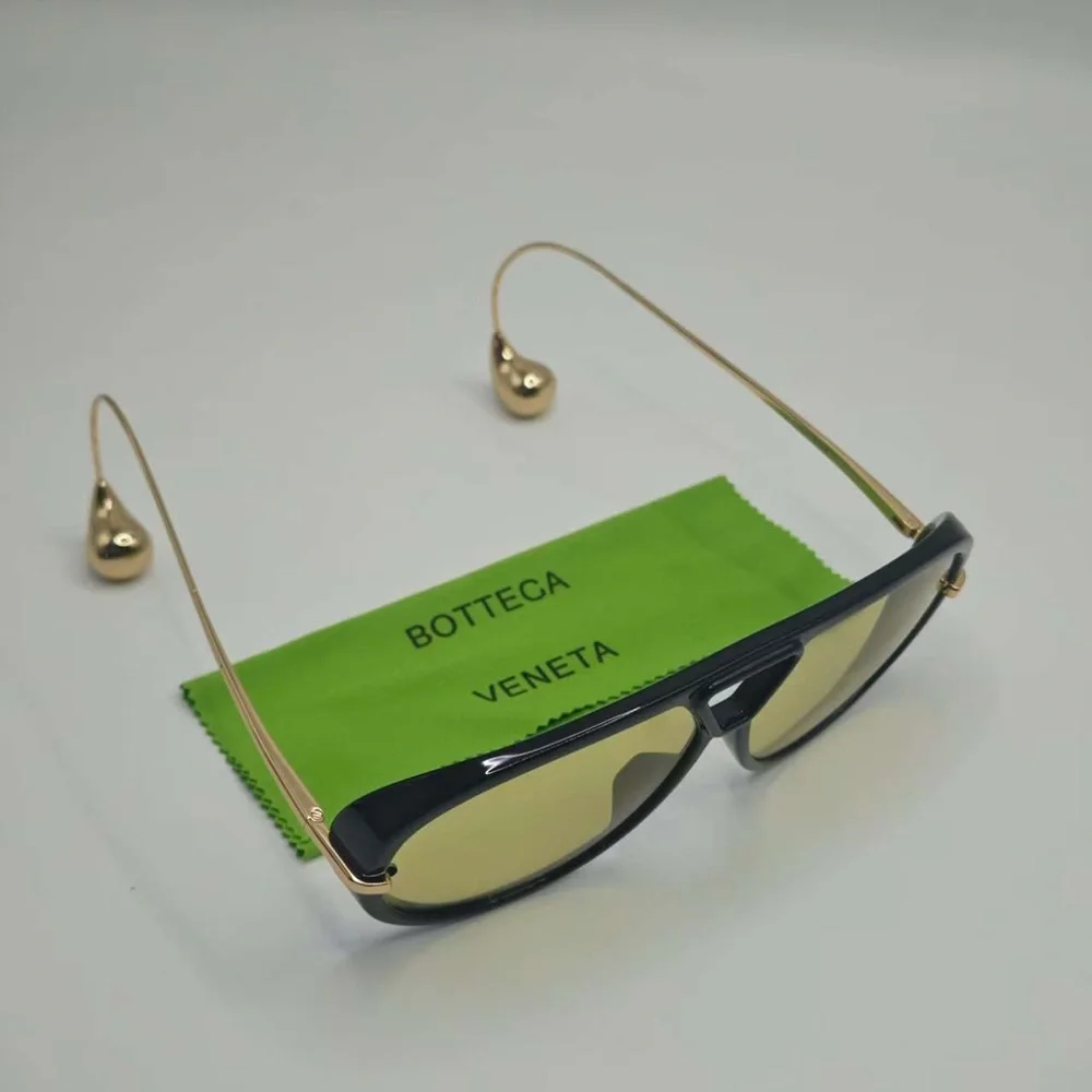 Bottega Veneta Black and Gold Sunglasses